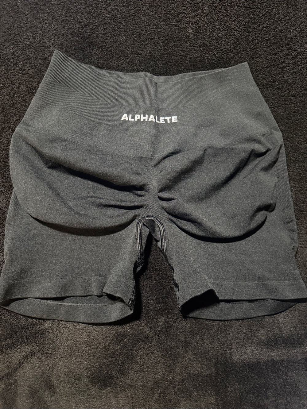 Alphalete Black Mid-Waist PUMP Scrunch Bike Shorts